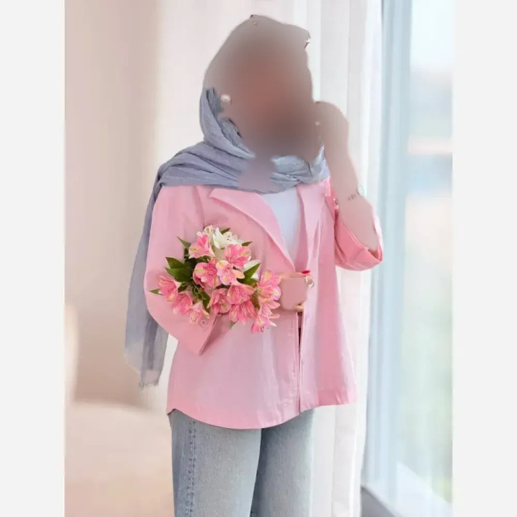 شومیز زنانه آستین فلشی جیب دار جنس پری ایرانی سایز فری 38 تا 46