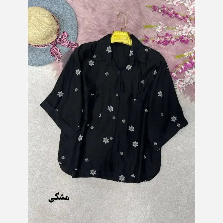 شومیز لارا جنس پری شیشه ای درجه یک فری سایز