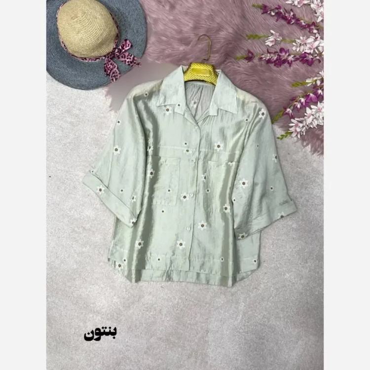 شومیز لارا جنس پری شیشه ای درجه یک فری سایز