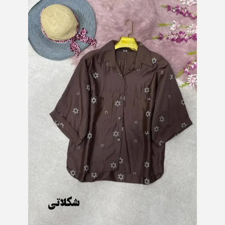 شومیز لارا جنس پری شیشه ای درجه یک فری سایز
