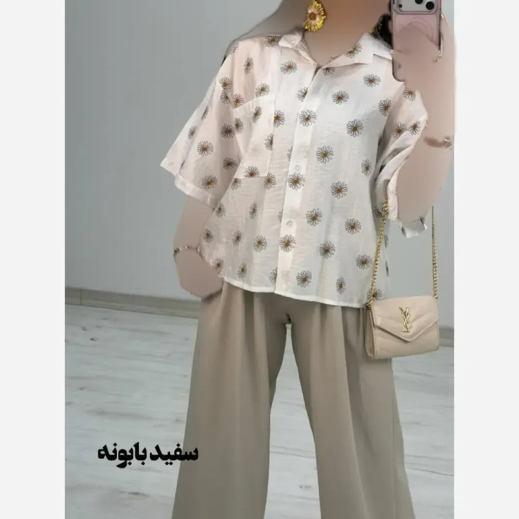 شومیز لارا جنس پری شیشه ای درجه یک فری سایز
