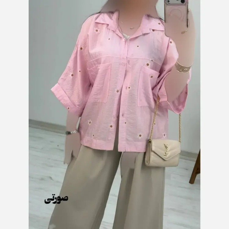 شومیز لارا جنس پری شیشه ای درجه یک فری سایز