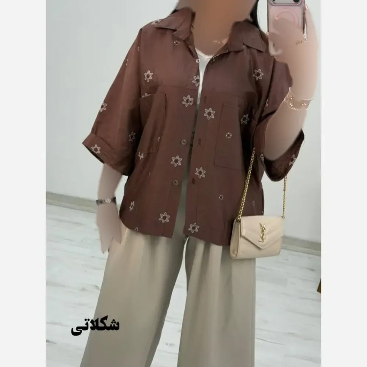 شومیز لارا جنس پری شیشه ای درجه یک فری سایز