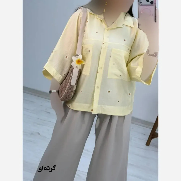 شومیز لارا جنس پری شیشه ای درجه یک فری سایز