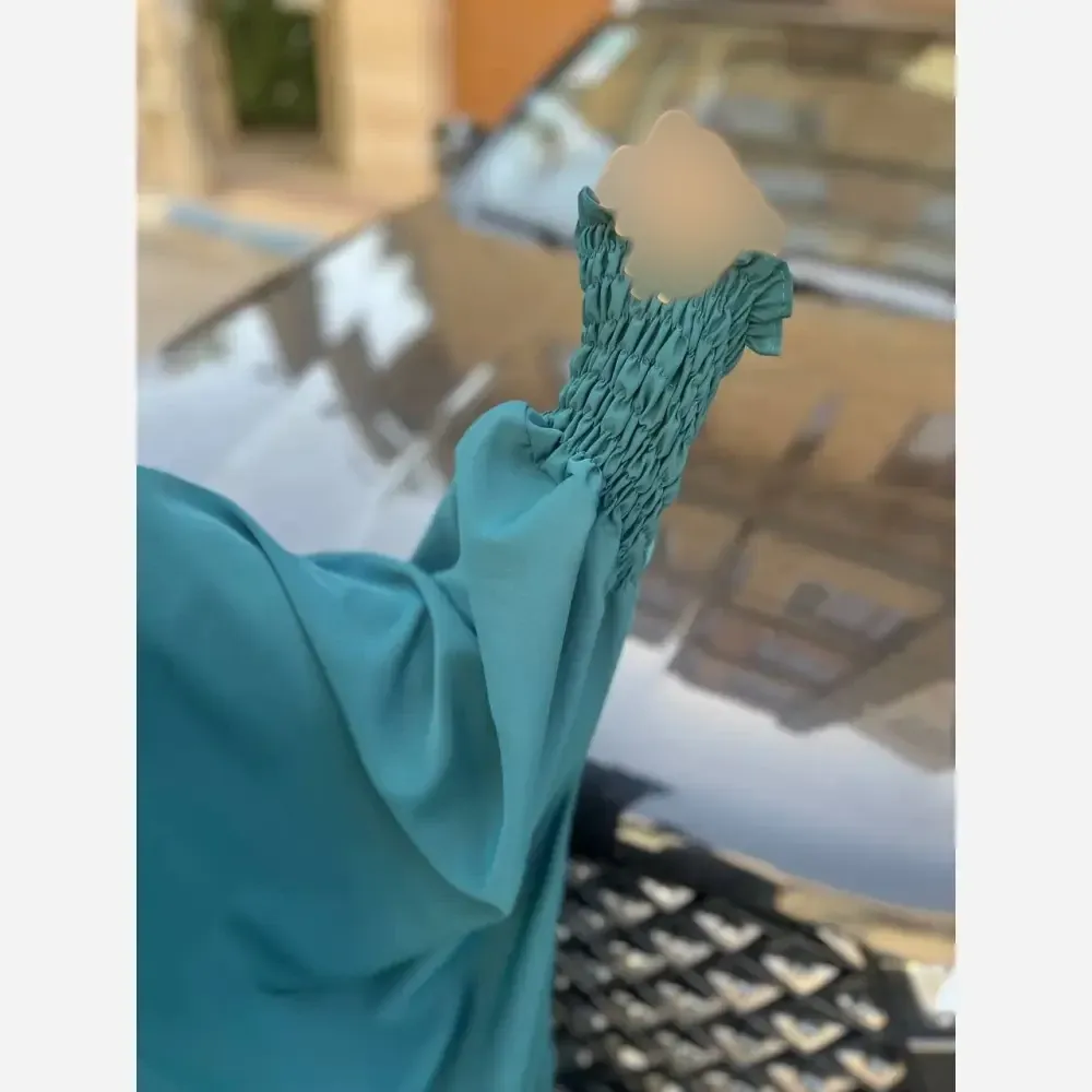 مانتو عبایی طیلا جنس کرپ ندا اماراتی فری سایز