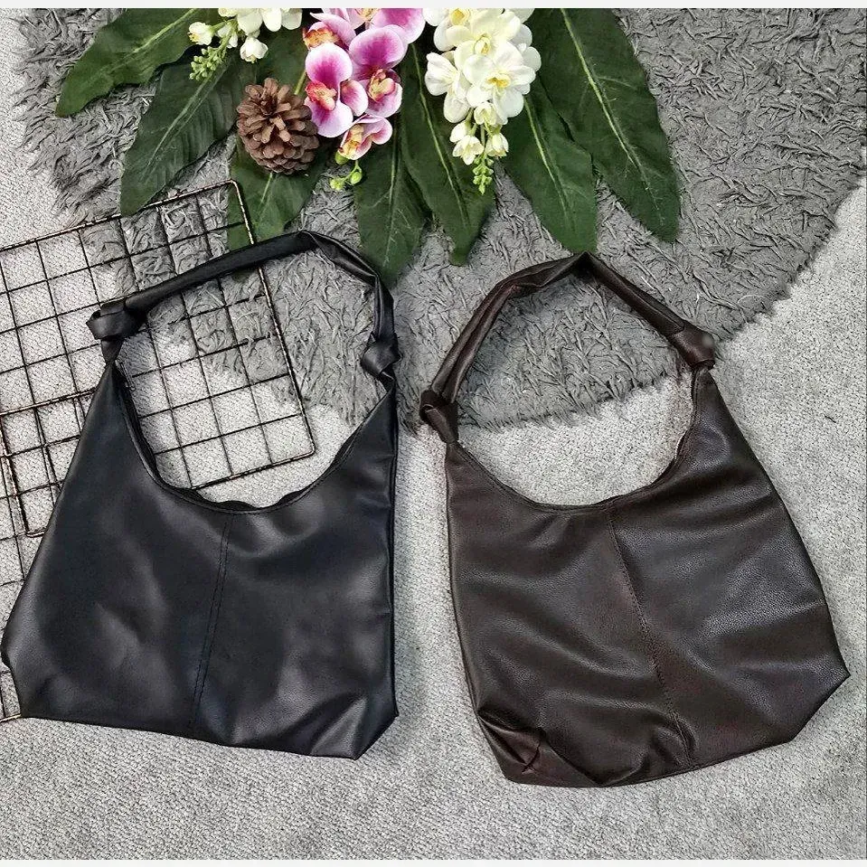 کیف چرمی بند گره ای زنانه مشکی موکا سایز آزاد