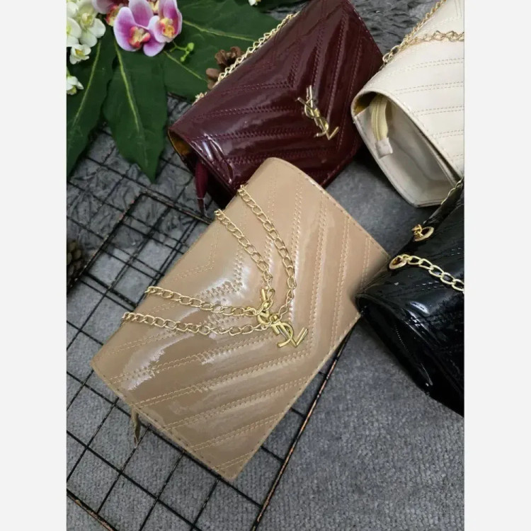 کیف مجلسی لادن ورنی کرم زرشکی فری سایز شیک