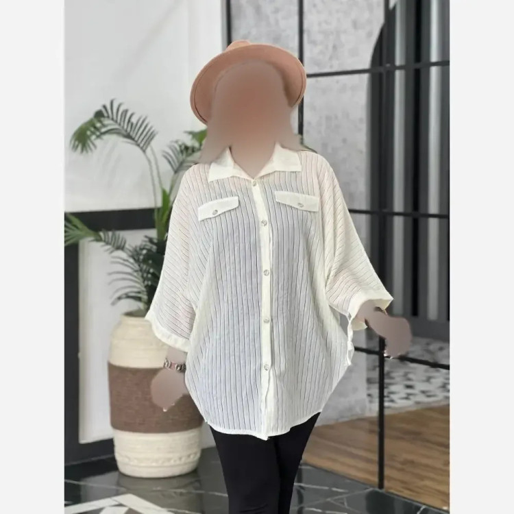 پانچ زنانه مدل برفین جنس سزار رنگ شیری فری سایز