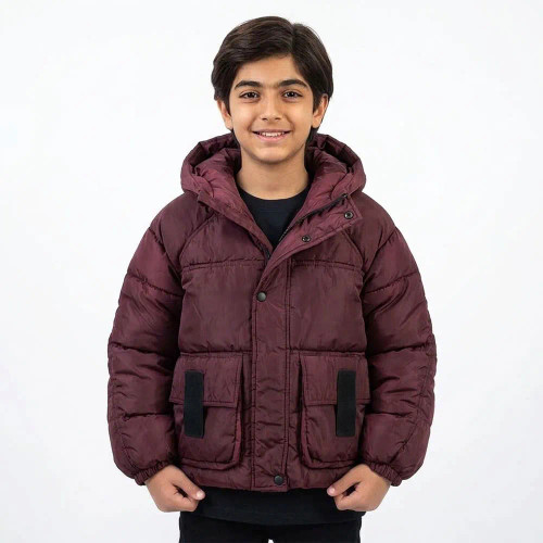 کاپشن باکسی پسرانه زرشکی