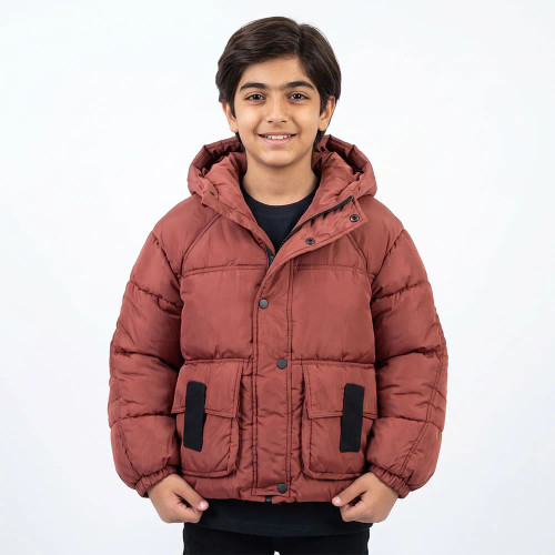 کاپشن باکسی پسرانه آجری