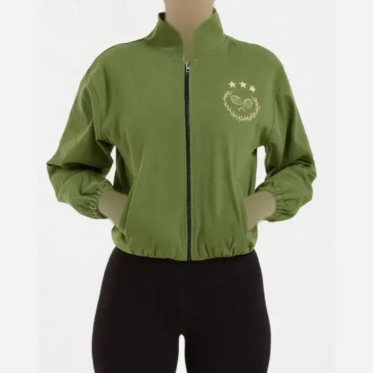 بامبر جکت کتان نخ پاییزه زنانه