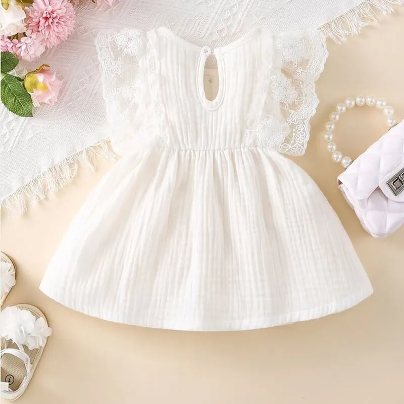 پیراهن دخترانه جنس کراش مناسب 6 ماه تا 6 سال