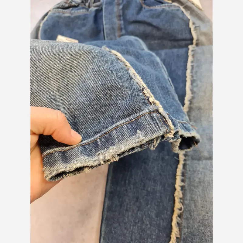 ست پاییزه بچگانه بلوز دورس و شلوار جین بگ سایز 50 تا 65
