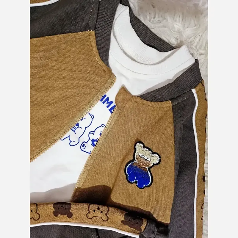 سه تیکه لباس بچه گانه مدل پاندا دورس ضخیم اسپرت دخترانه و پسرانه سایز 1 تا 3 سال و نیم