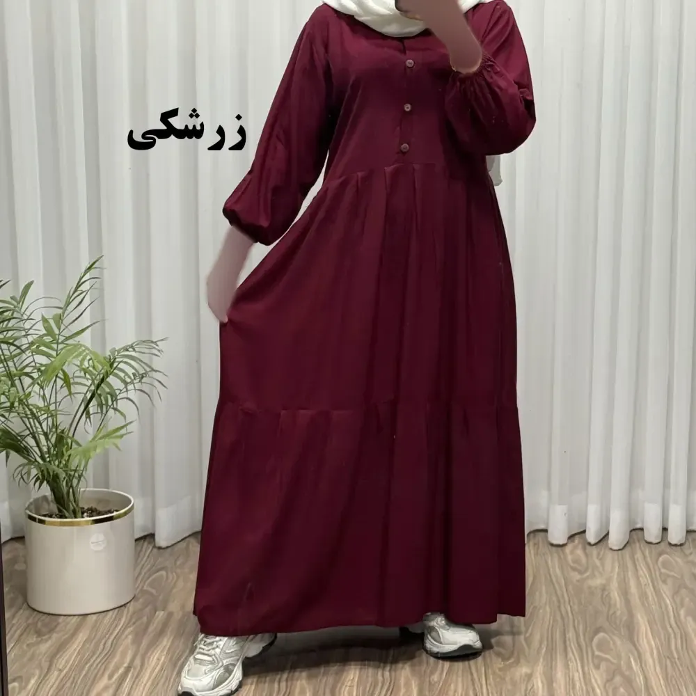 پیراهن ساحلی جلو دکمه نخی شسته شده فری سایز تا 46 بدون آبرفت و رنگ رفت کمربند دار تن خور شیک
