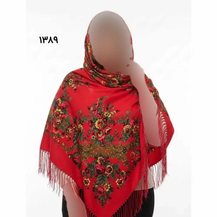روسری ترکمن اصل کد 1389 ترکیه وارداتی جنس نخی قواره 140-150 ریشه دستباف 4 فصل