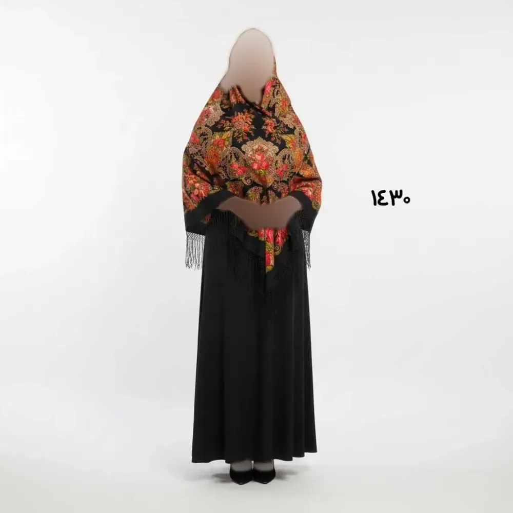روسری ترکمن اصل پشمی زنانه ضخیم قواره بزرگ مناسب پاییز زمستان بهار تولید روسیه