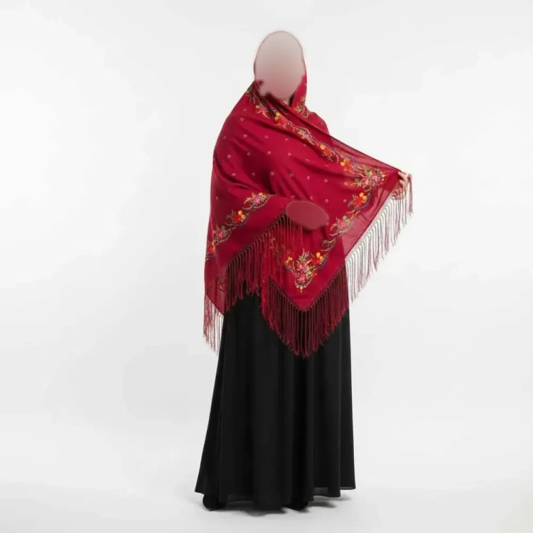 روسری ترکمن اصل پشمی ضخیم قواره بزرگ مناسب پاییز و زمستان