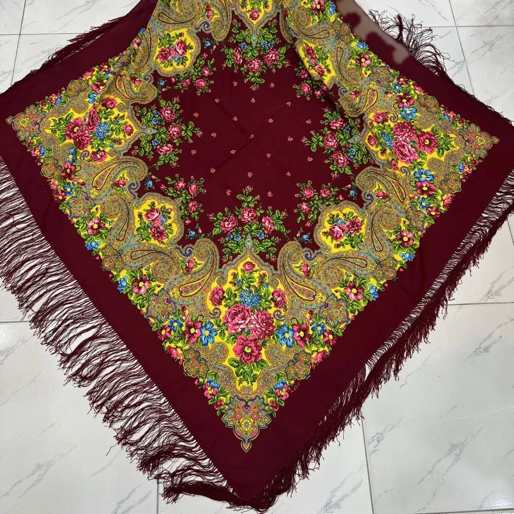 روسری ترکمن نخی شاهصنم ترک مدل 1657 قواره 140-150 سانت وارداتی ریشه دستباف