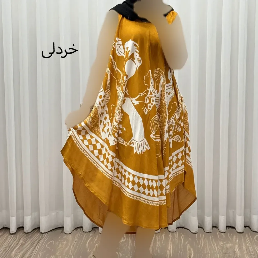 پیراهن لامبادا نخی فری سایز تا 54 وارداتی مدل مادر کد 1620 چهارفصل زنانه شیک و راحت