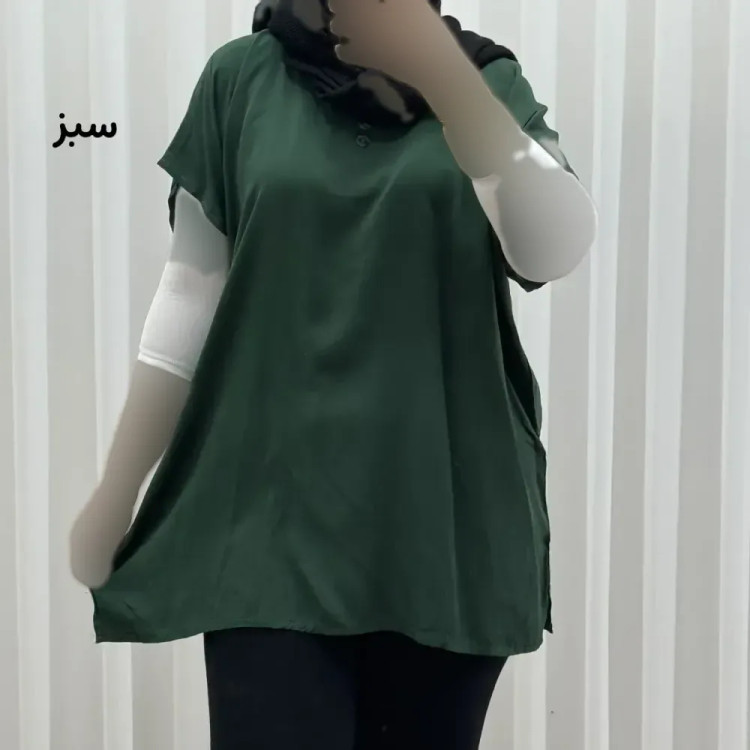 تاپ زنانه نخی ساده سایز بزرگ فری سایز مناسب تا سایز 54