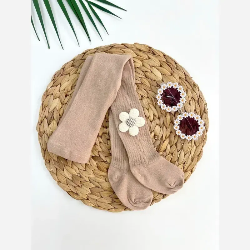 جوراب شلواری کبریتی بابونه دخترانه نوزادی پنبه ای نرم تا 7 سال