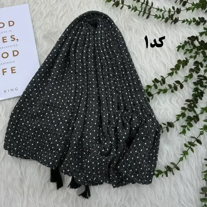 شال نخی برشکا طرحدار طرح جیوانچی قواره 200 در 85 سانت مناسب روزمره