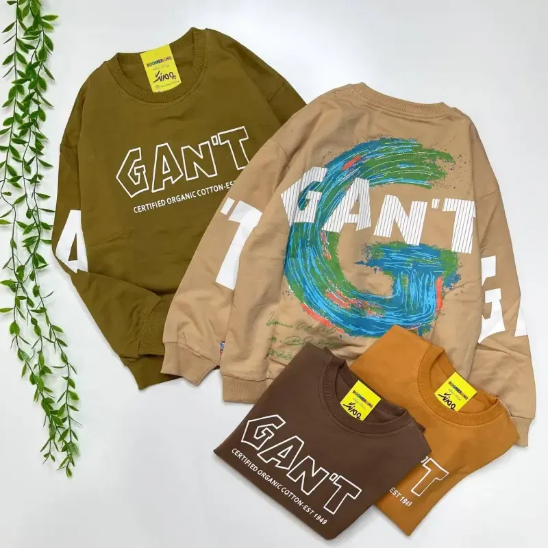 بلوز پاییزه بچگانه دورس اسپرت مدل GANT فینگردار سایز 1 تا 20 سال