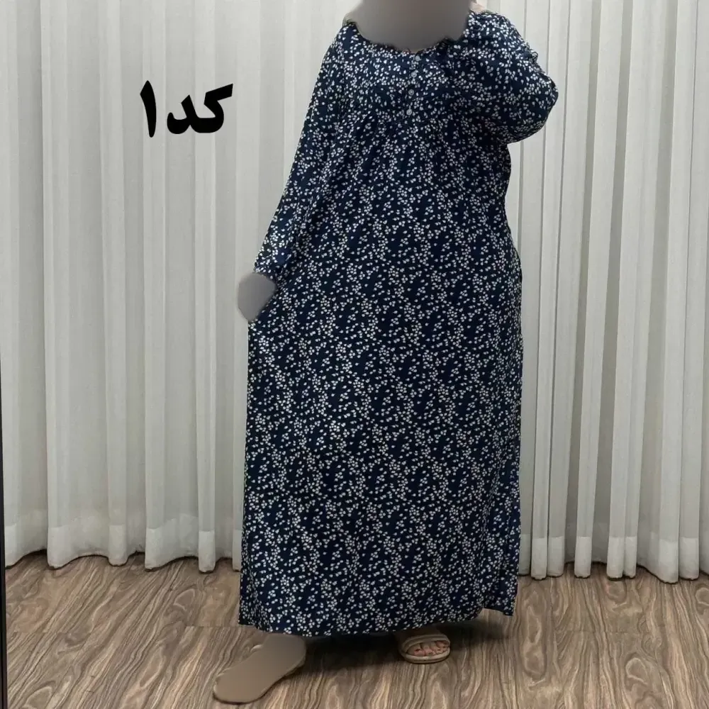 پیراهن سایزبزرگ نخی فری سایز تا 52 هندی کد 1498